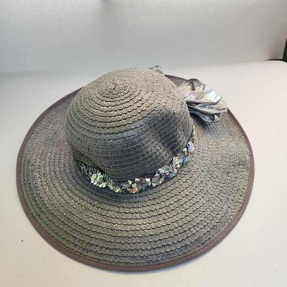 Whittall & Shon Stunning Gray Sequin Embellished Hat - Picture 2 of 4